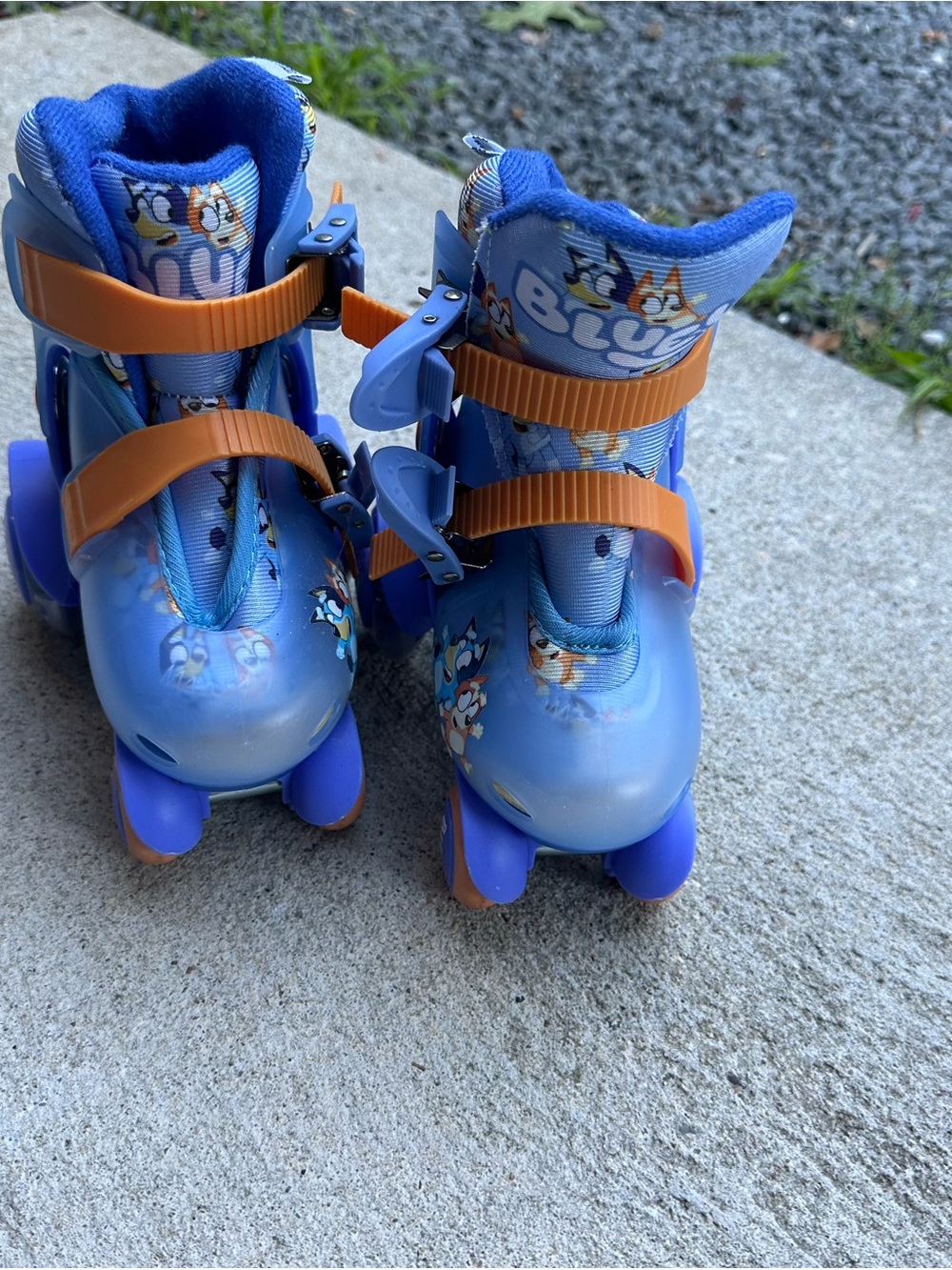 Bluey Adjustable Roller Skates with Orange Straps
